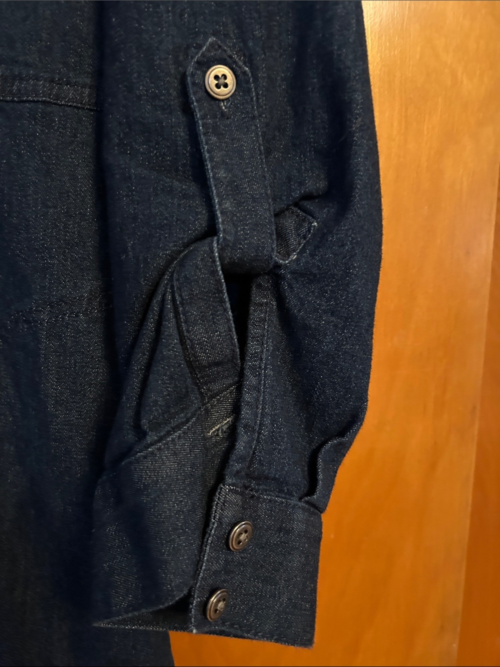 J. Jill Navy Denim Button-Front Shirt Dress - Picture 2 of 5